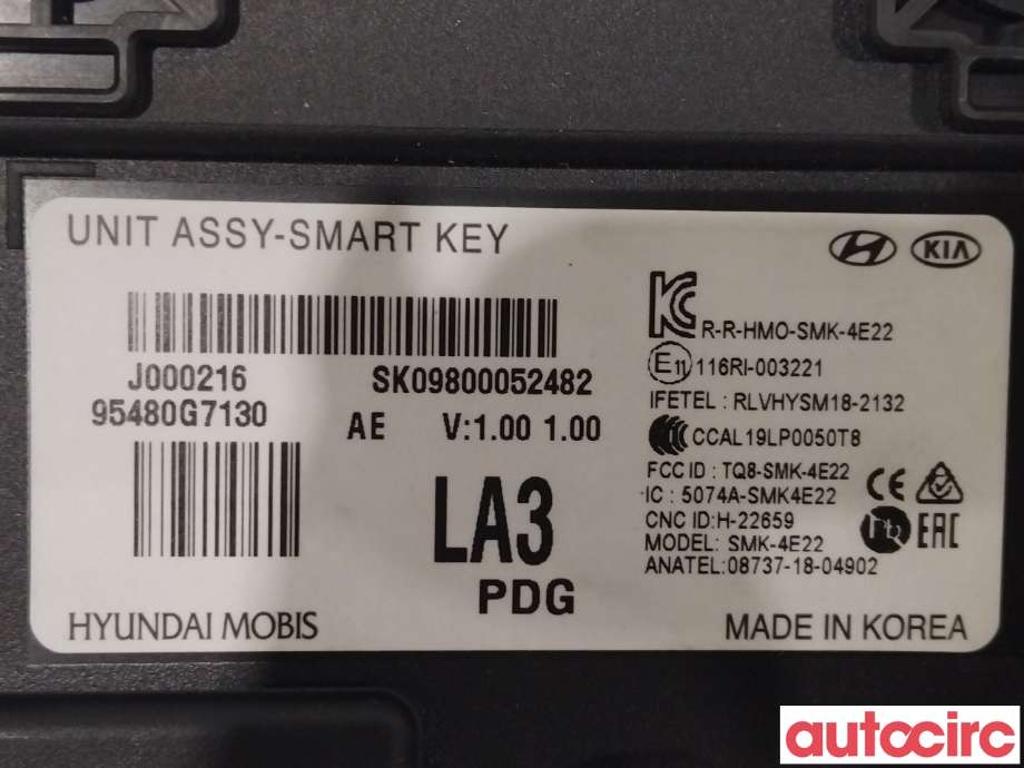 Styreenhet nøkkelfri/keyless til Hyundai Ioniq Electric 2019-->> (Fase 2)  (HYUNDAI|95480G7130|)