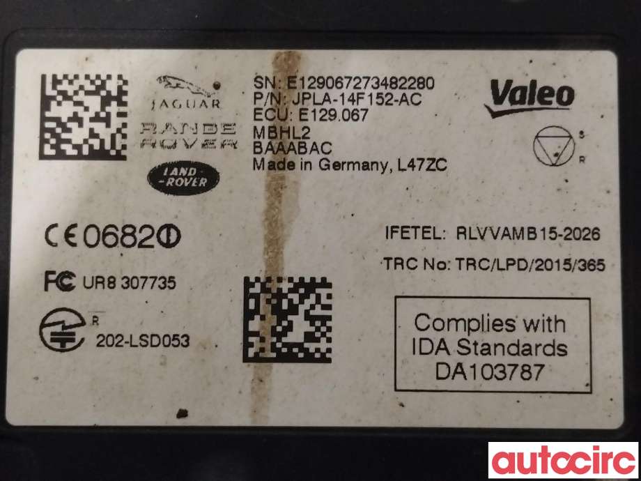 Sensor radar til Land Rover Discovery 2017-->> (Type V)  (LAND-ROVER|LR123894|LR099525|JPLA-14F152-AC)