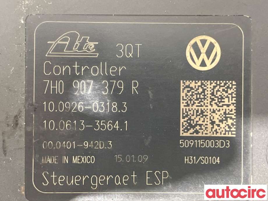 ABS sentral til VW Transporter / Caravelle 2009-2015 (Fase 2) (T5) (T5) (VOLKSWAGEN|7H0614517B|100926-03183)