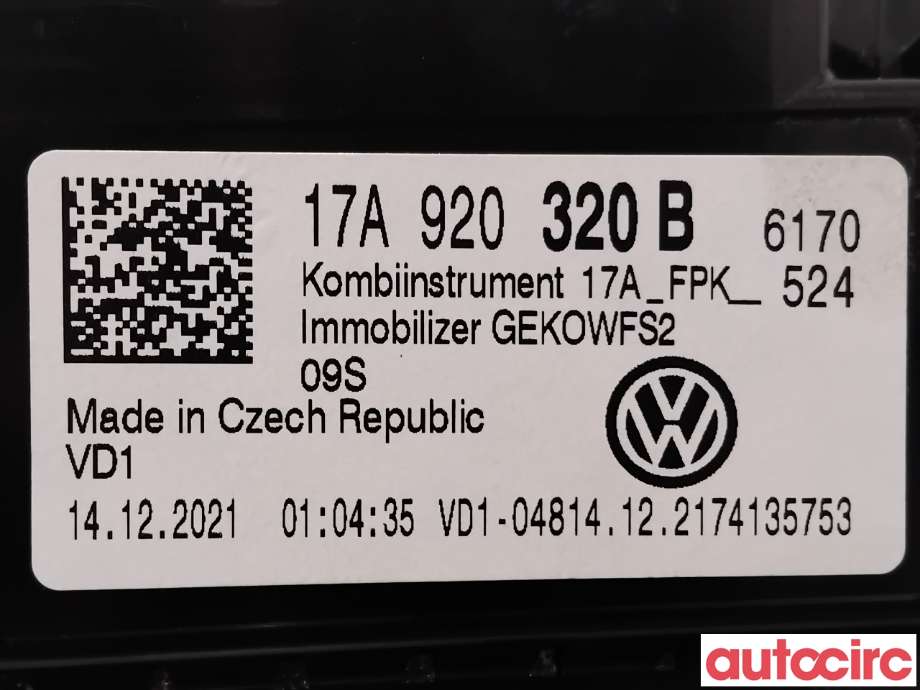 Instrumentpanel til VW T-Roc 2017-->>  (VOLKSWAGEN|17A920320B|A3C0791740101)
