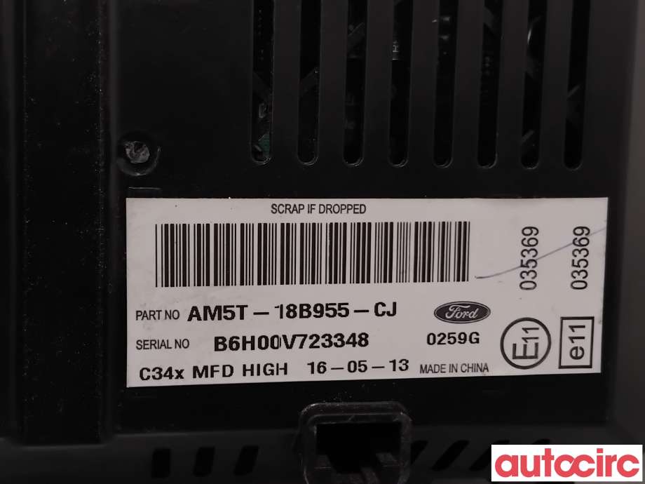 Multimedia display (MCU - Media Controller Unit) til Ford Ranger 2012-2015  (FORD|1864815||AM5T-18B955-CJ)