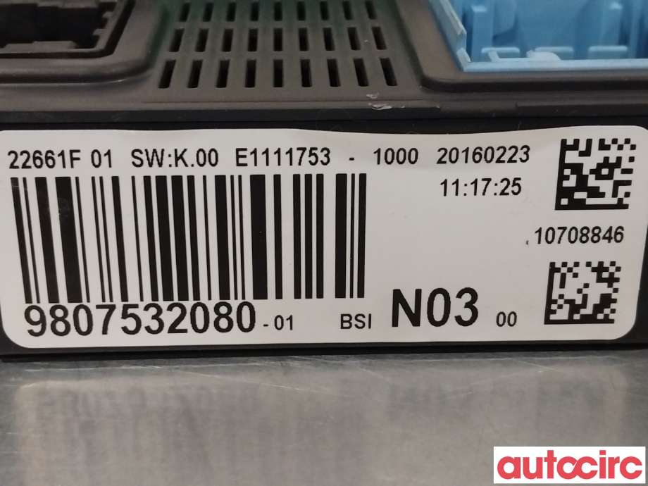 Sikringsboks til Peugeot 208 2012-2019 (Type I) (PEUGEOT|1611426880|9807532080)