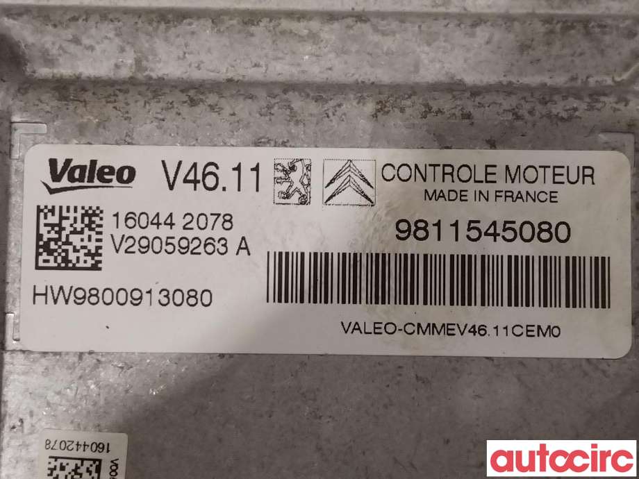 Styreenhet motor til Peugeot 208 2012-2019 (Type I)  (PEUGEOT|1613422480|9811545080)