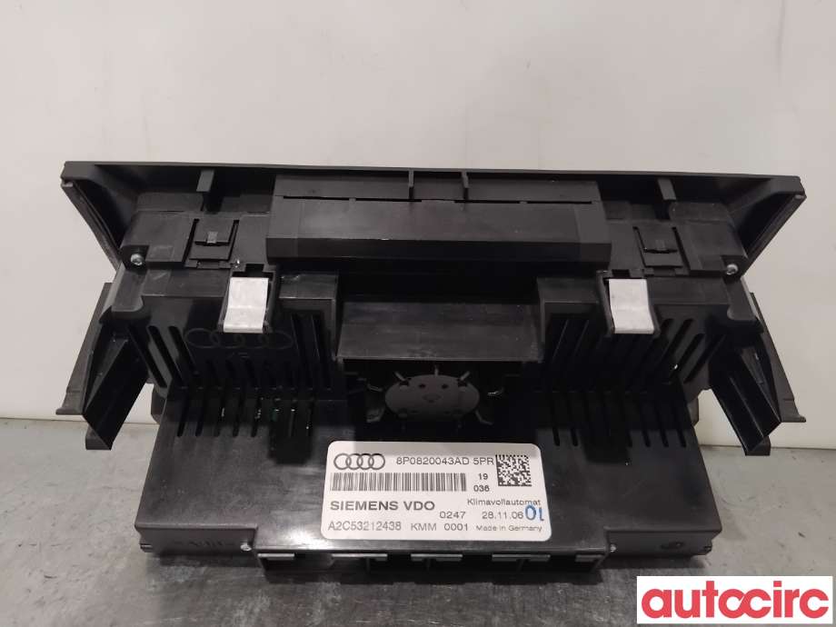 Varmeapparat betjening til Audi A3 2003-2008 (Type II, Fase 1)  (AUDI|8P0820043AH|A2C53212438|8P0820043AD)