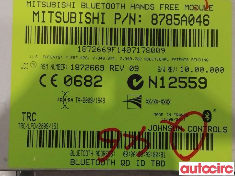 Styreenhet bluetooth til Mitsubishi ASX 2010-2019  (MITSUBISHI|8785A046|)