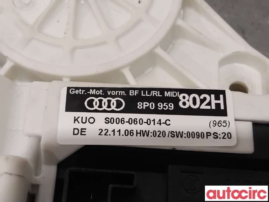 Ruteheis høyre foran til Audi A3 2003-2008 (Type II, Fase 1)  (AUDI|8P0959802G|0130822205|8P0959802H)