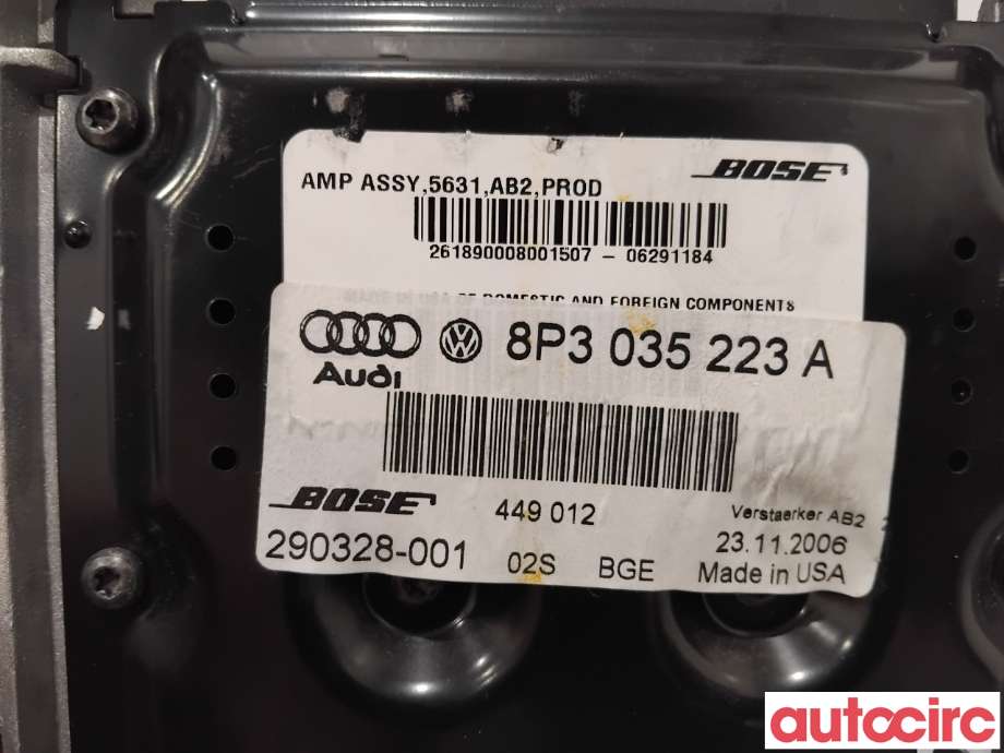 Bilstereo forsterker til Audi A3 2003-2008 (Type II, Fase 1)  (AUDI|8P3035223A|290328-001)