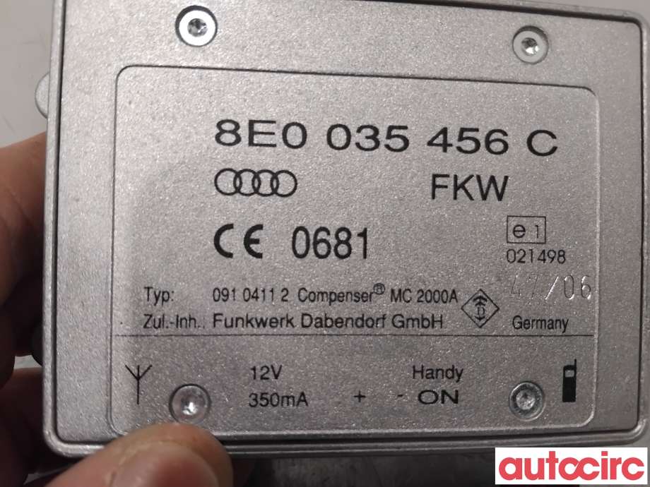 Antenne forsterker til Audi A3 2003-2008 (Type II, Fase 1) (AUDI|8E0035456D||8E0035456C)