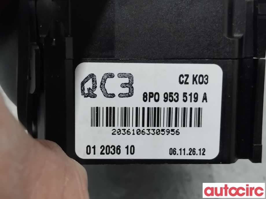 Bryter visker til Audi A3 2003-2008 (Type II, Fase 1) (AUDI|8P0953519A|)