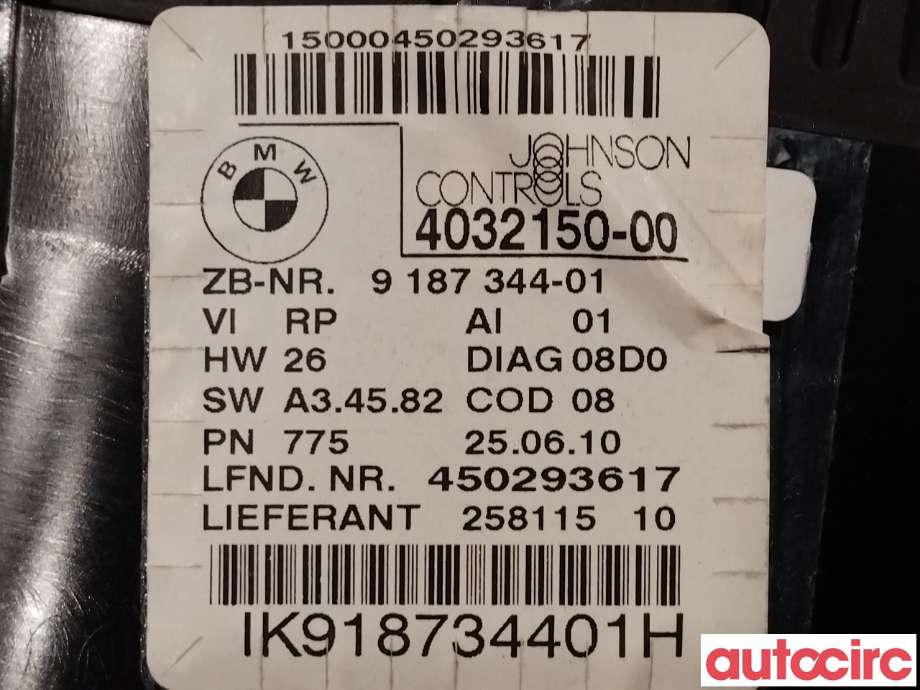 Instrumentpanel til BMW 3-Serie 2005-2011 (E90/E91/E92/E93) (E90/E91/E92/E93) (BMW|62109316127|9187344)