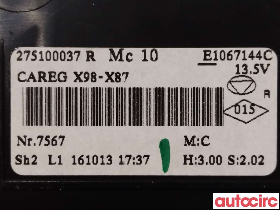 Varmeapparat betjening til Renault Captur 2013-2020 (Type I)  (RENAULT|275100037R)