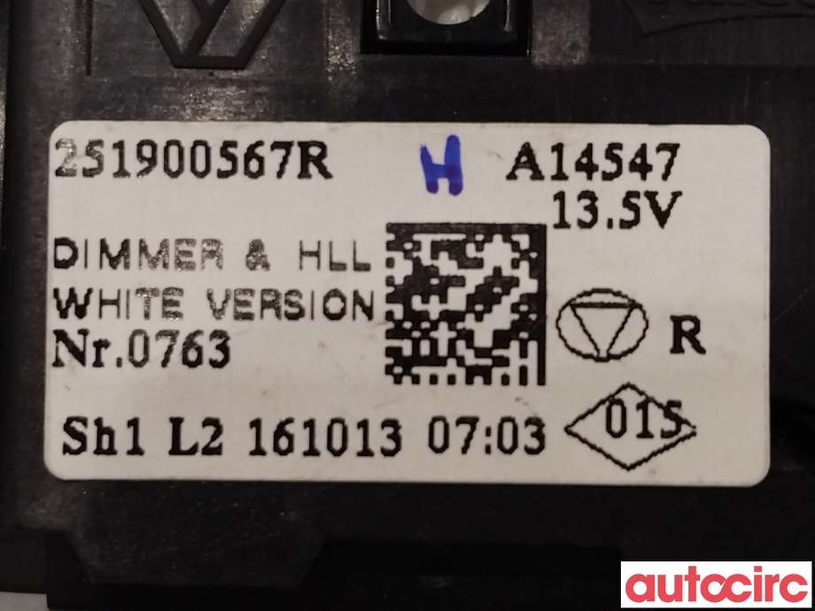 Bryter diverse til Renault Captur 2013-2020 (Type I)  (RENAULT|251900567R)