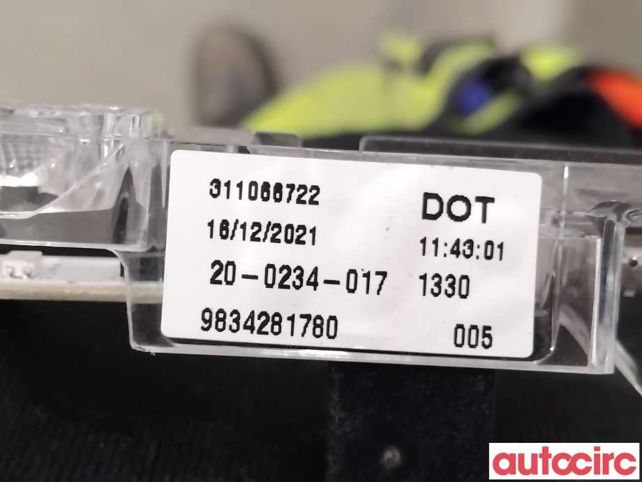 Baklykt bremselys bakrute til Citroën C4, Spacetourer 2019-->>  (CITROEN|9834281780|)