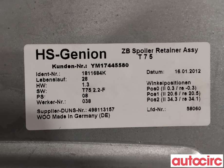 Spoiler bakluke til Peugeot RCZ 2010-2015  (PEUGEOT|8742AC|)