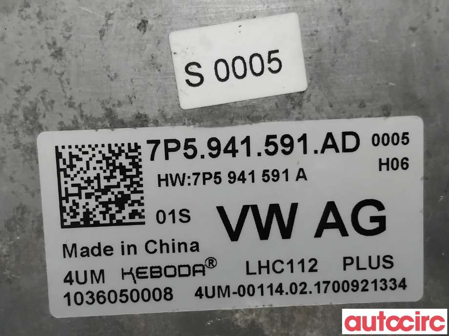 Styreenhet xenon/ballast til VW e-Golf 2017-2020 (Fase 2) (VOLKSWAGEN|7P5941591AD|1036050008)