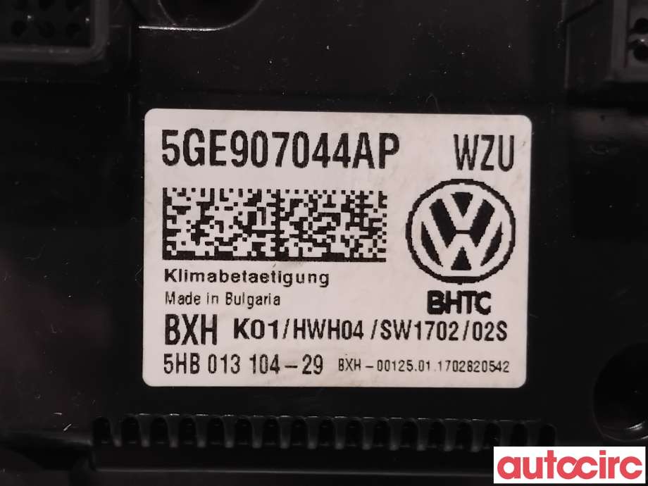 Varmeapparat betjening til VW e-Golf 2017-2020 (Fase 2)  (VOLKSWAGEN|5GE907044AP|5HB013104-29)