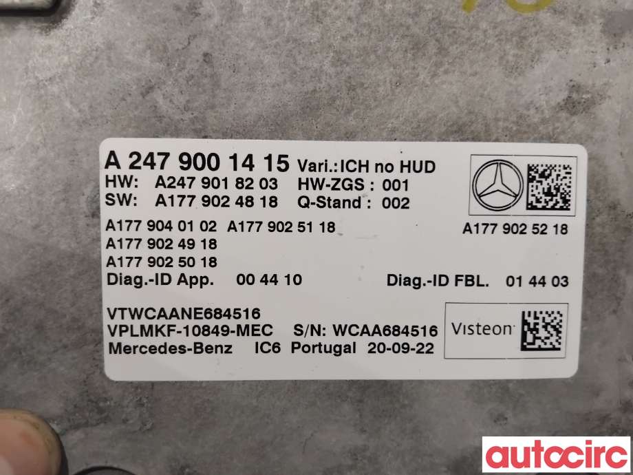 Styreenhet diverse til Mercedes EQA 2021-->>  (MERCEDES|A2479001415|)