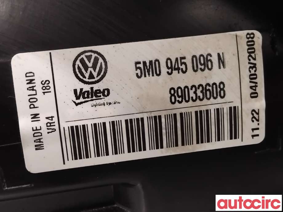 Baklykt høyre til VW Golf, Plus/Cross 2005-2009 (Fase 1)  (VOLKSWAGEN|5M0945096N|89033608)