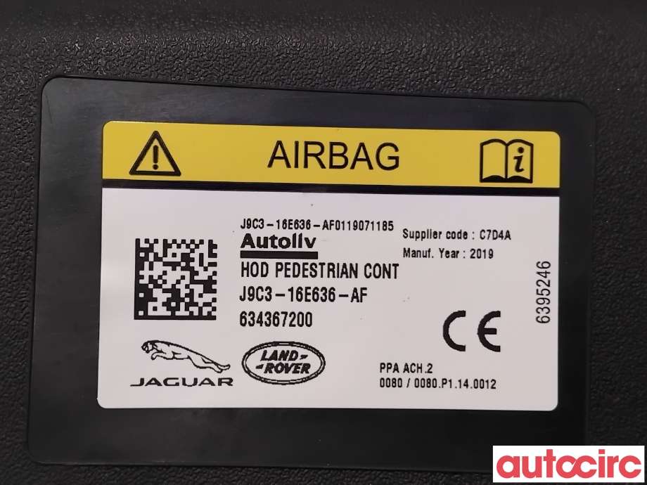 Airbag diverse til Jaguar I-PACE 2018-->> (JAGUAR|J9C17735|634367200|J9C21641)