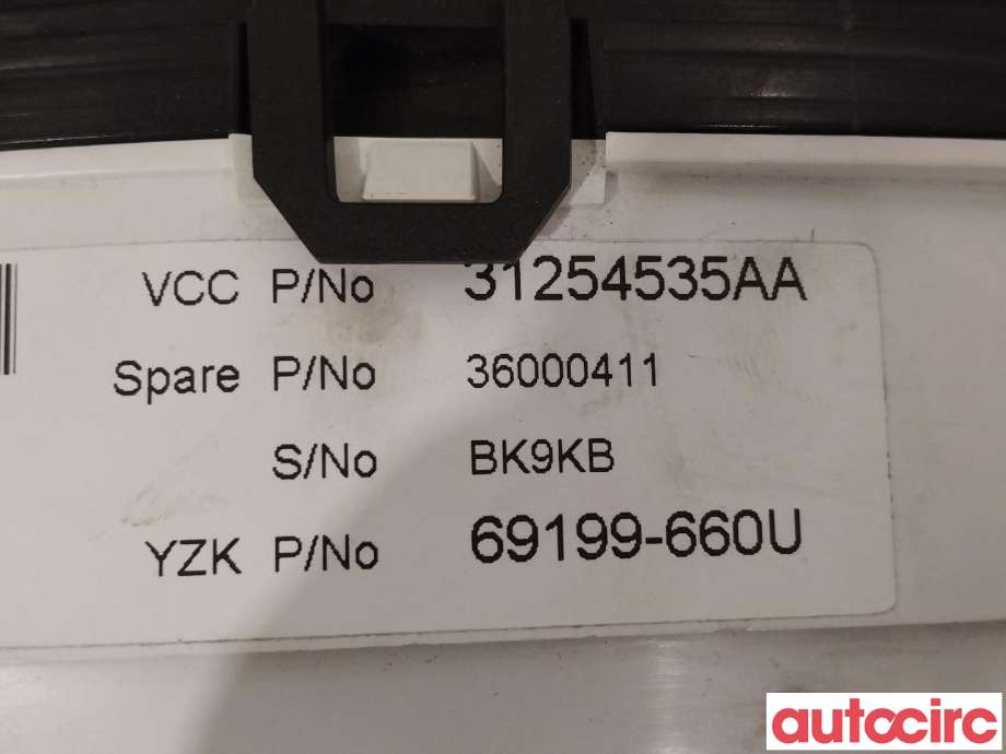 Instrumentpanel til Volvo XC70 2008-2013 (Type II, Fase 1)  (VOLVO|36002195|31254535AA)