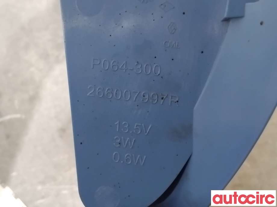 Parklykt høyre til Renault Zoe 2013-2019 (Fase 1)  (RENAULT|266007997R|)