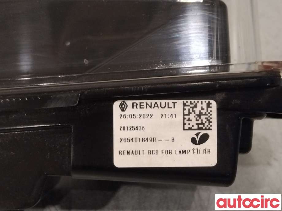 Baklykt fra støtfanger til Renault Megane 2016-->> Type IV  (RENAULT|265802052R)