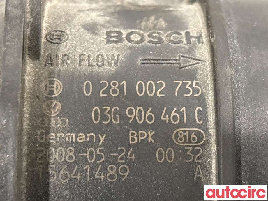 Luftmengde/luftmassemåler til Audi A4 2007-2014 (Type IV) (B8) (B8) (AUDI|03G906461C|0281002735)