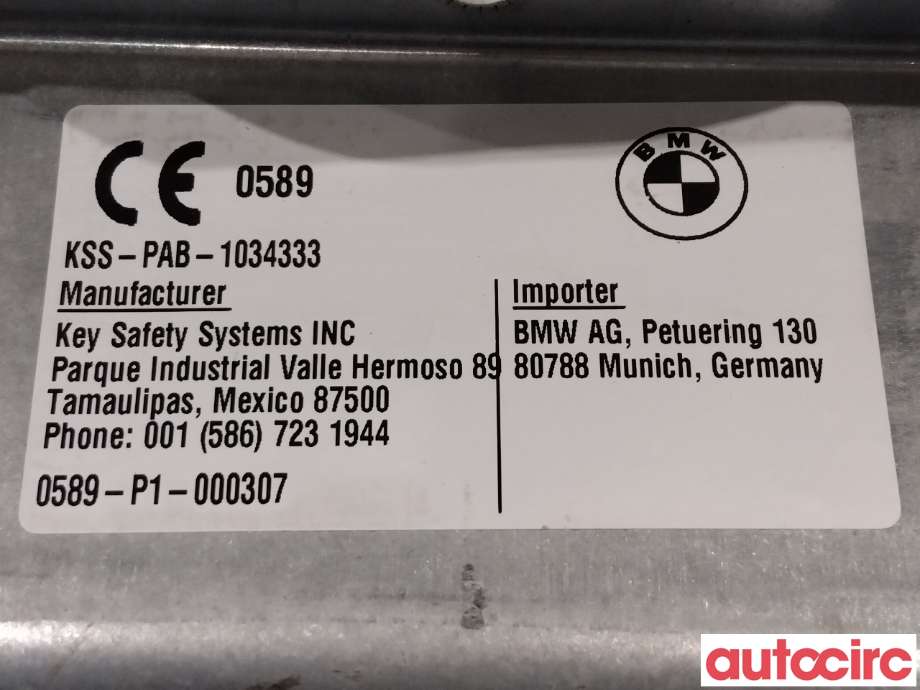 Airbag passasjer til BMW X5 2013-2018 (F15) (F15) (BMW|72129252310|KSS-PAB-1034333|0589-P1-000307)