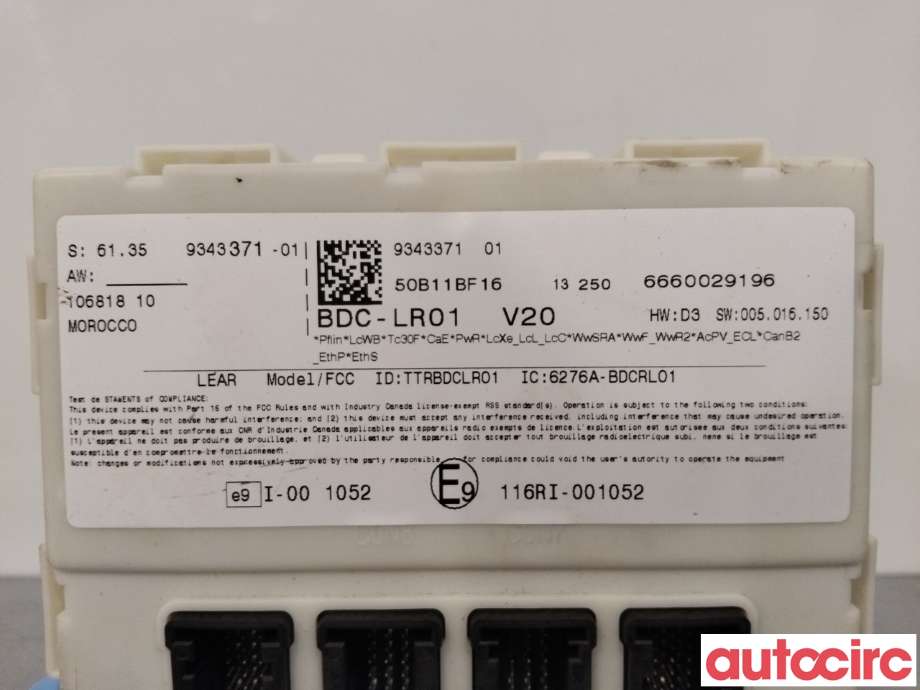 Styreenhet comfort (BCM) til BMW X5 2013-2018 (F15) (F15) (BMW|61359333414|6276A-BDCRL01|61359343371)