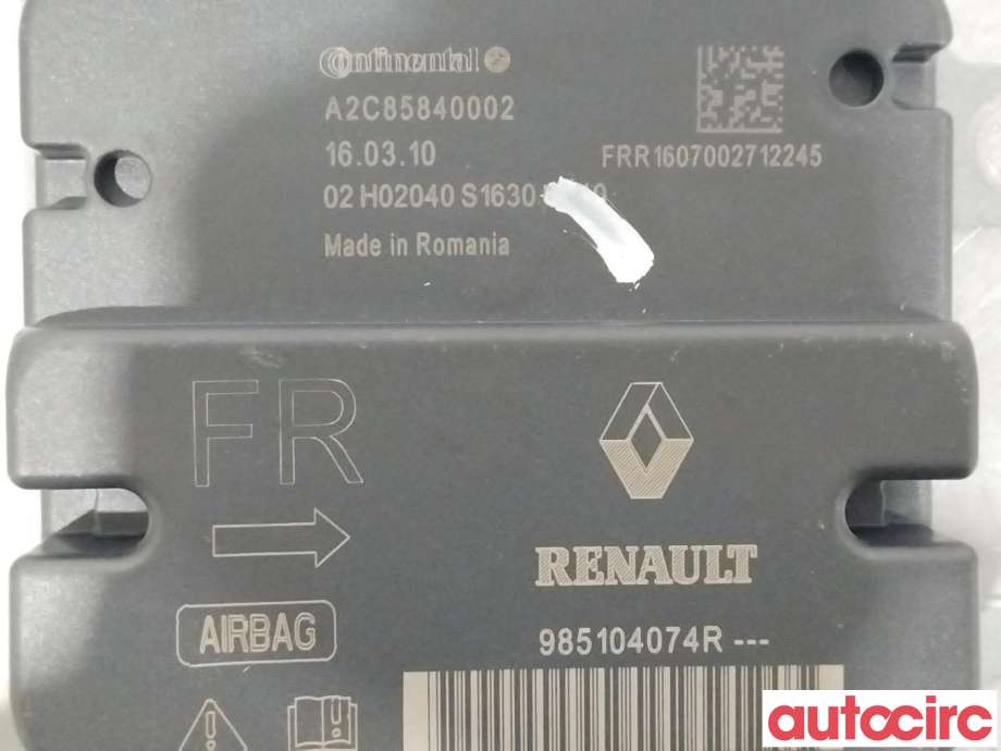 Airbag elektronikk til Renault Zoe 2013-2019 (Fase 1)  (RENAULT|985104074R|A2C85840002)