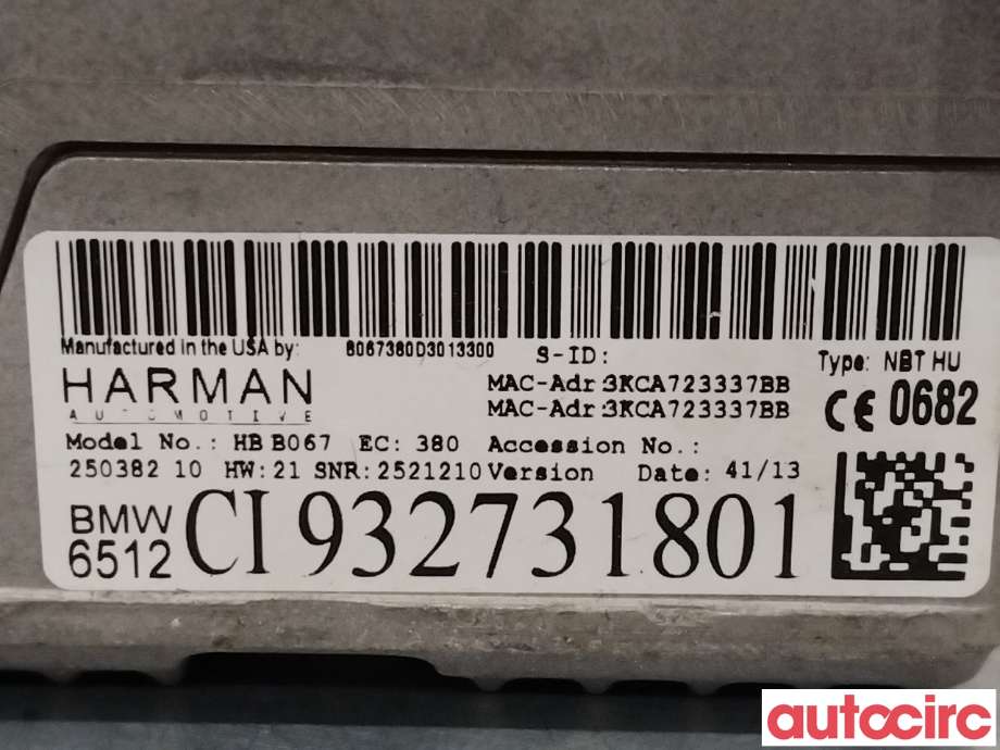 Bilstereo til BMW X5 2013-2018 (F15) (F15) (BMW|65126819950|6512932731801)
