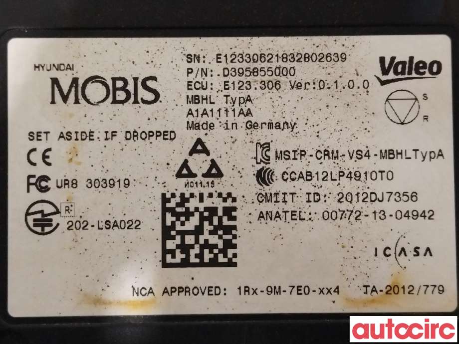 Sensor radar til Hyundai Tucson 2015-2020  (HYUNDAI|95820D7500|D395855000|)