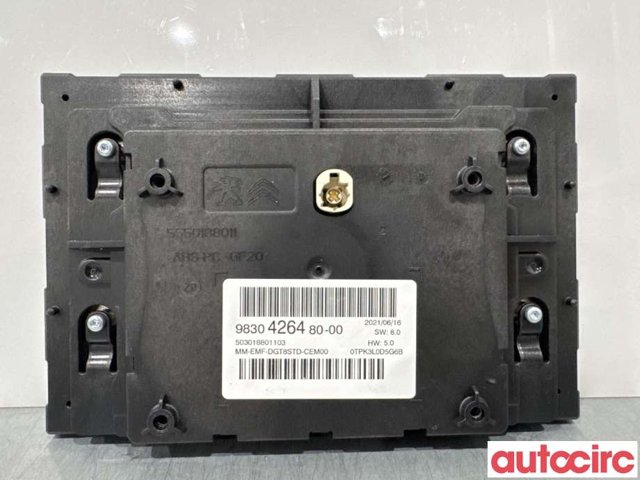 Multimedia display (MCU - Media Controller Unit) til Citroën Berlingo 2019-->> (Type III)  (CITROEN|9828422080||9830426480)