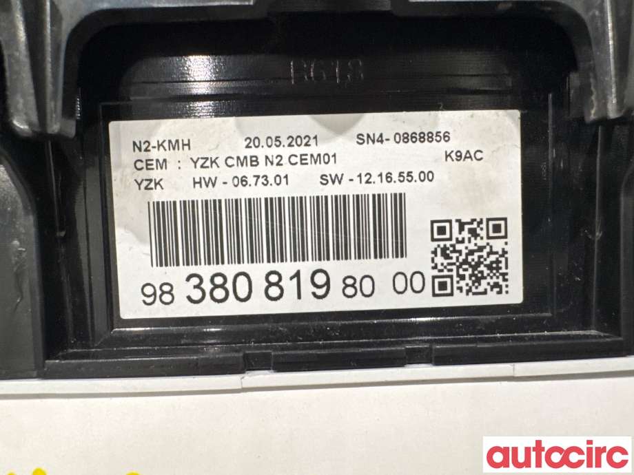 Instrumentpanel til Citroën Berlingo 2019-->> (Type III)  (CITROEN|9838081980|)