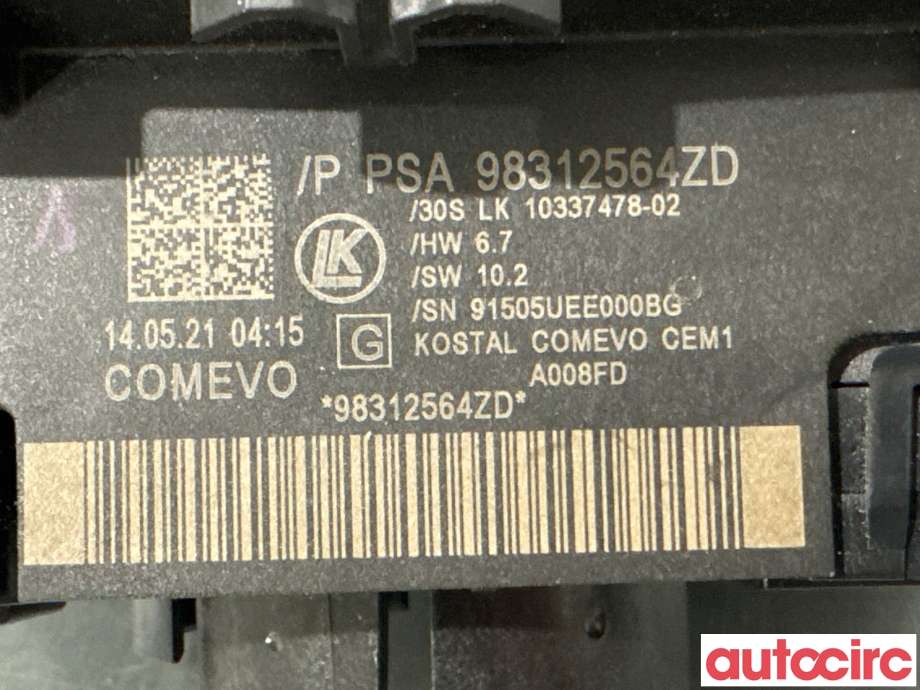 Bryter combi til Citroën Berlingo 2019-->> (Type III)  (CITROEN|98312564ZD|10337478-02)