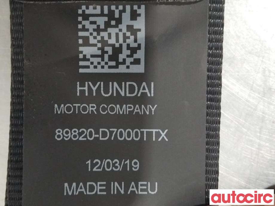 Sikkerhetsbelte bak høyre til Hyundai Tucson 2015-2020  (HYUNDAI|89820D7000TTX)