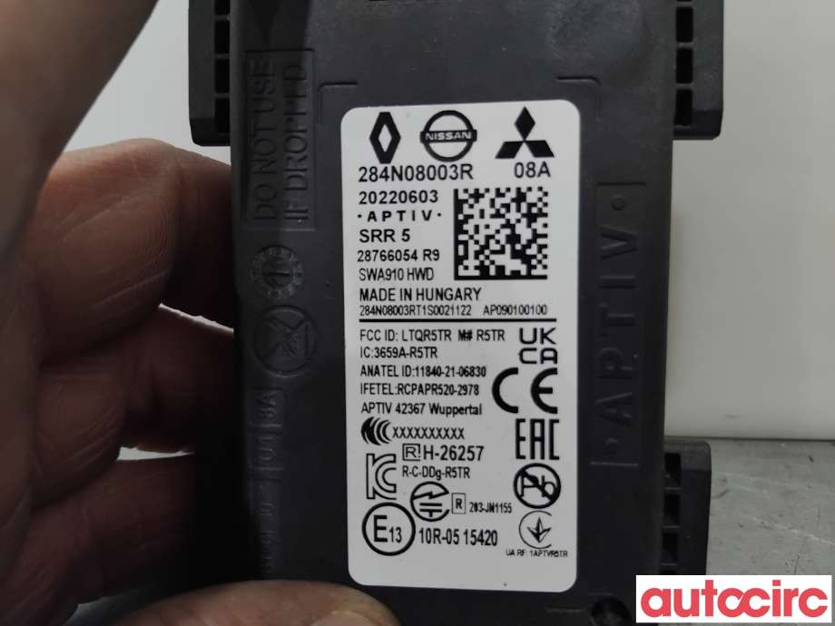 Sensor radar til Renault Megane 2016-->> Type IV  (RENAULT|284N07512R|20220603|284N08003R)