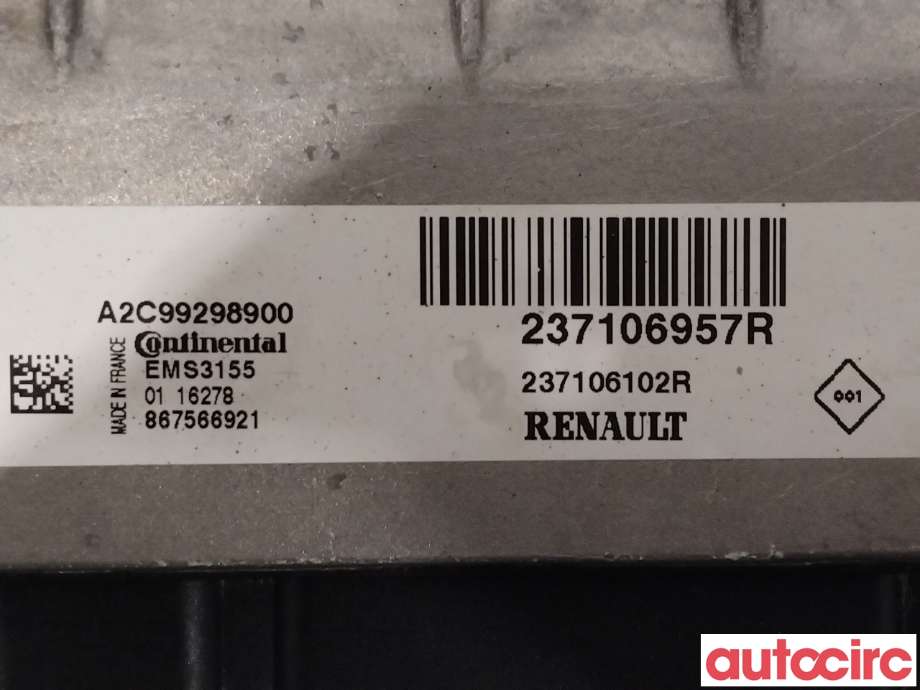 Styreenhet motor til Renault Captur 2013-2020 (Type I)  (RENAULT|237106957R)