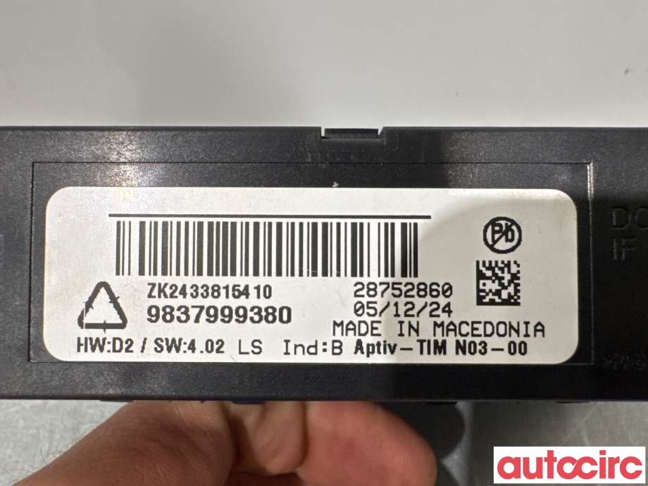Styreenhet hengerfeste til Citroën Berlingo 2019-->> (Type III) (CITROEN|9837167080|28752860|9837999380)
