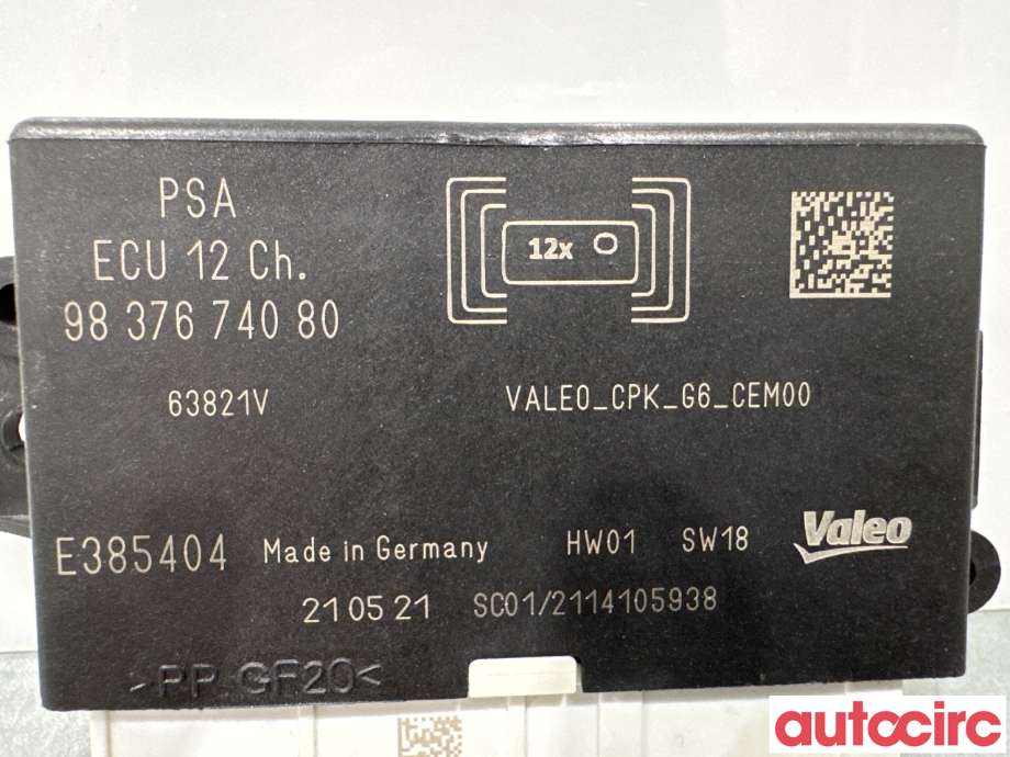 Styreenhet parkering til Citroën Berlingo 2019-->> (Type III)  (CITROEN|1634174180|E385404|9837674080)