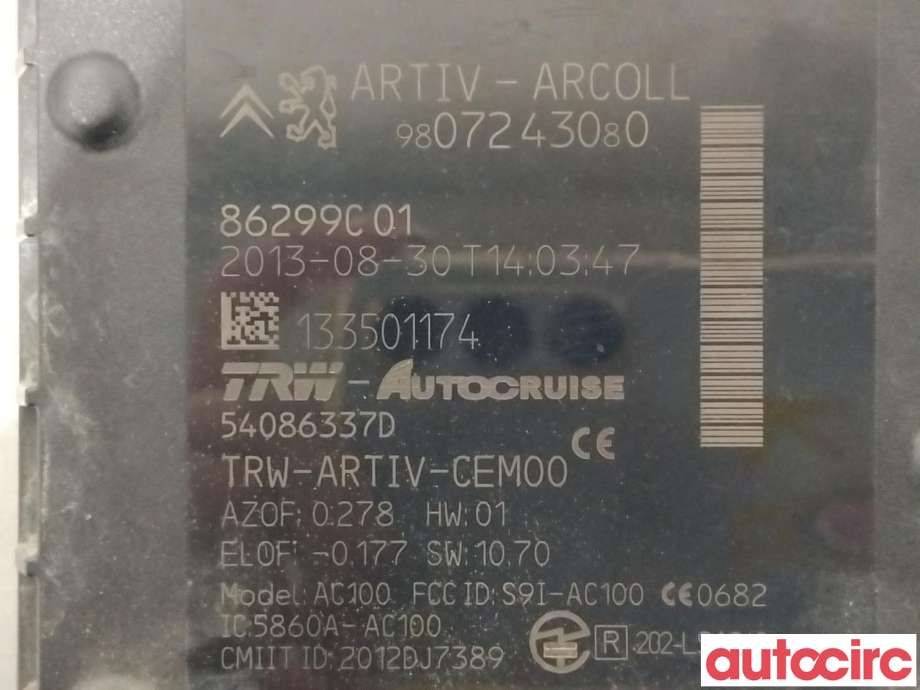Sensor radar til Peugeot 308 2013-2021 (Type II)  (PEUGEOT|1628556780|9807243080)