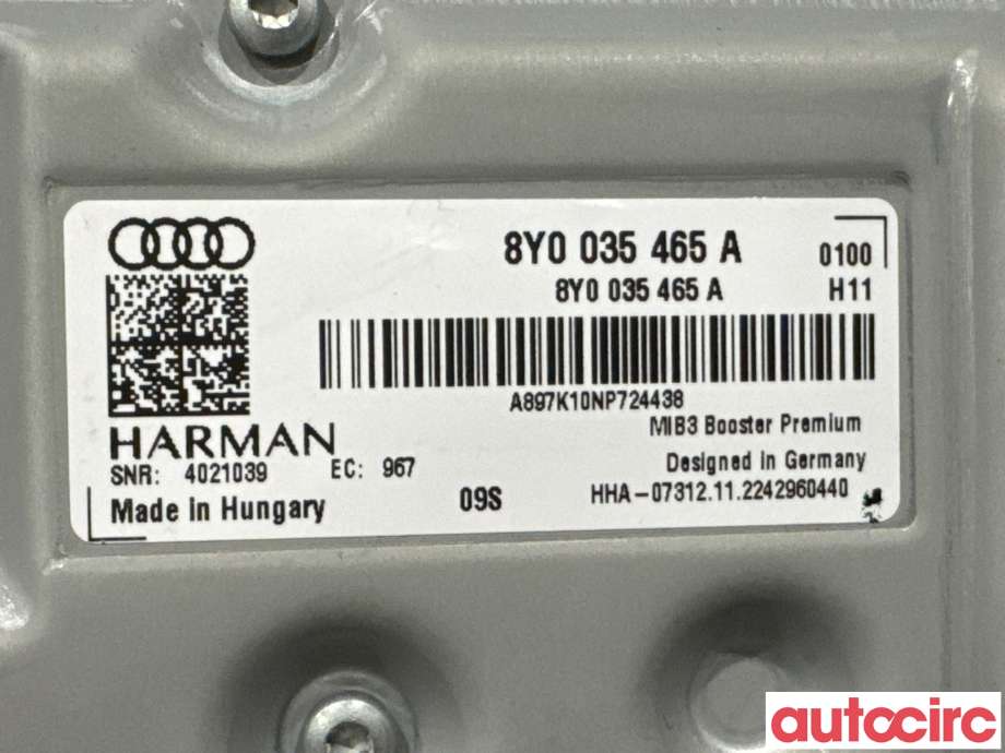 Bilstereo forsterker til Audi Q4 e-tron 2021-->>  (AUDI|8Y0035465A|)