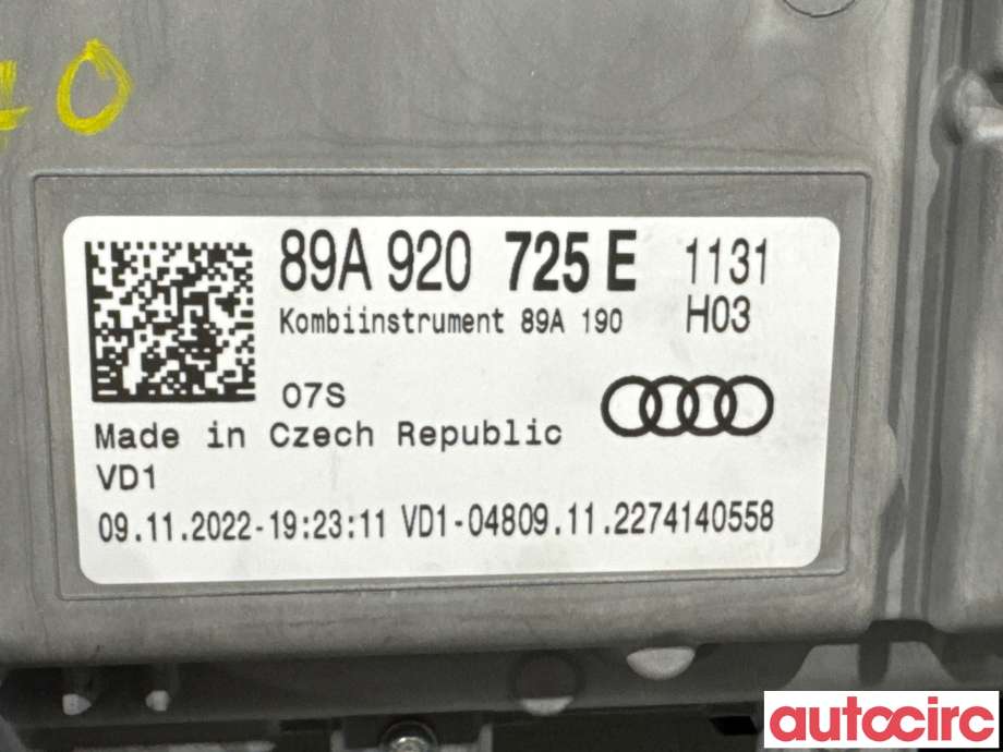Instrumentpanel til Audi Q4 e-tron 2021-->>  (AUDI|89A920725E||89A920725F)