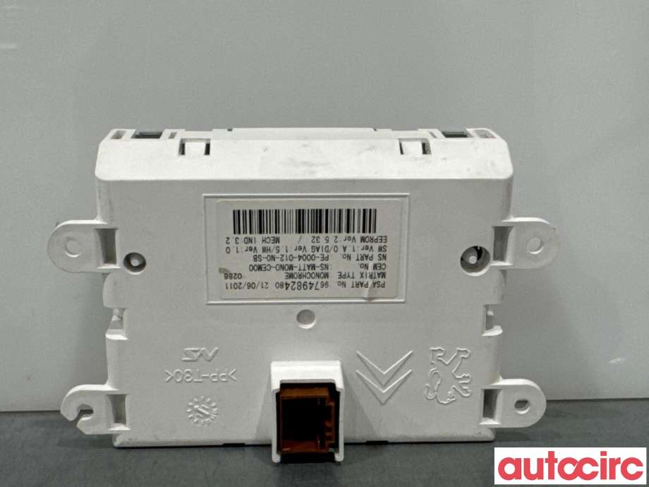 Multimedia display (MCU - Media Controller Unit) til Peugeot 3008 2009-2016 (Type I)  (PEUGEOT|1607489280||9808993180)