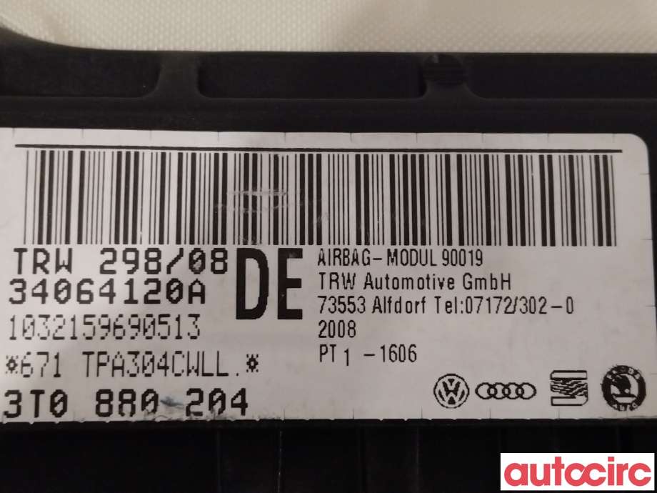 Airbag passasjer til Škoda Superb 2008-2015 (Type II) (SKODA|3T0880204)