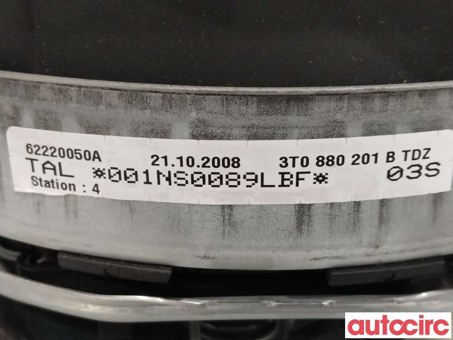 Airbag rattpute til Škoda Superb 2008-2015 (Type II) (SKODA|3T0880201B)