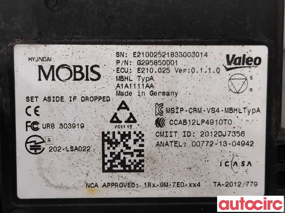 Sensor radar til Hyundai Ioniq Electric 2019-->> (Fase 2)  (HYUNDAI|95811G2001||G295850001)