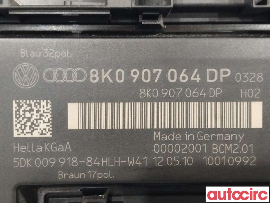 Styreenhet comfort (BCM) til Audi A4 2007-2014 (Type IV) (B8) (B8) (AUDI|8K0907064CQ|8K0907064DP)