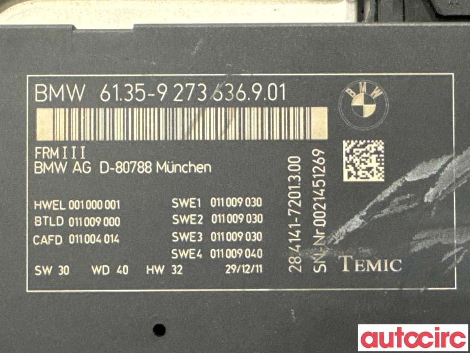 Styreenhet diverse til BMW X3 2010-2017 (F25) (F25) (BMW|61356992947||6135-9273636901)
