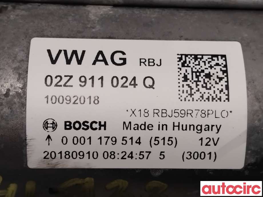 Starter til VW T-Roc 2017-->>  (VOLKSWAGEN|02Z911024QX|0001179514|02Z911022CX)